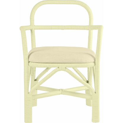 Ginny Rattan Dining Chair by TOV Furniture. Made from fabric, rattan in a cottage & farmhouse style.