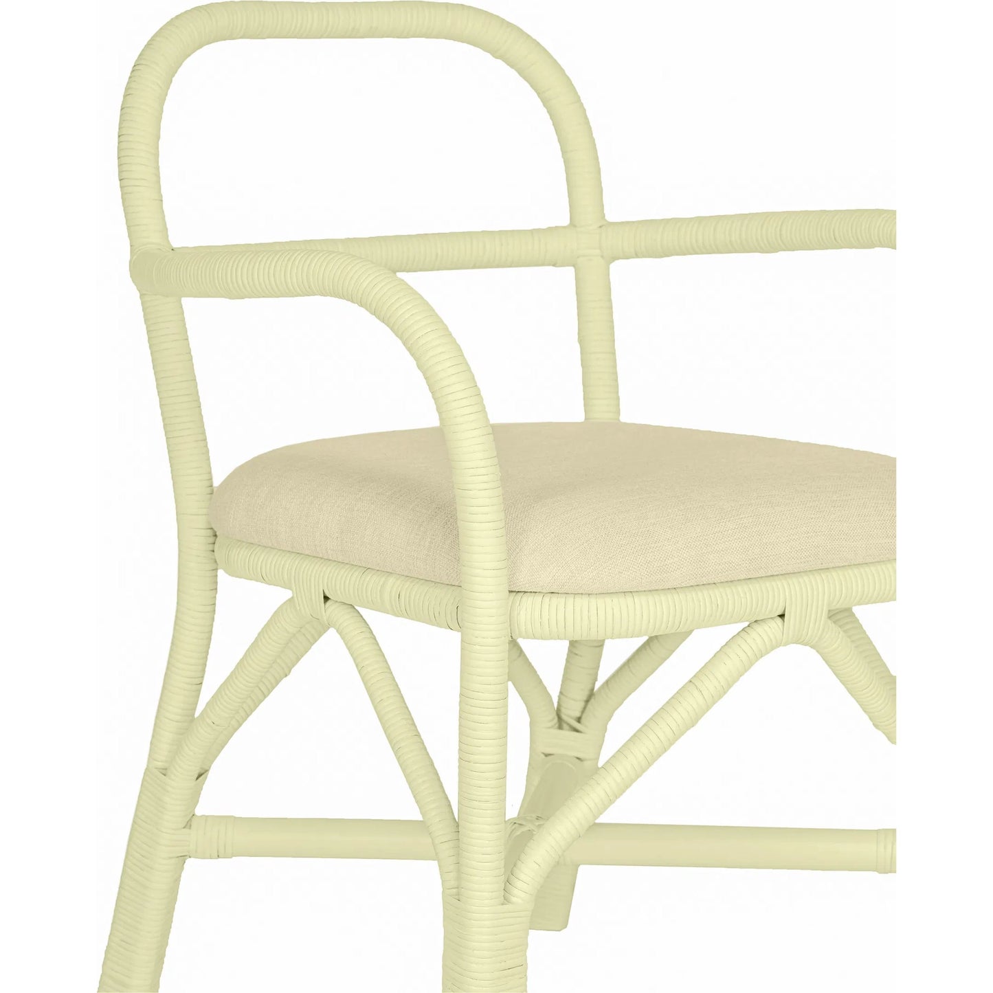 022 SI-2122122 | Unknown | Ginny Rattan Dining Chair by TOV Furniture. Made from fabric, rattan in a cottage & farmhouse style.