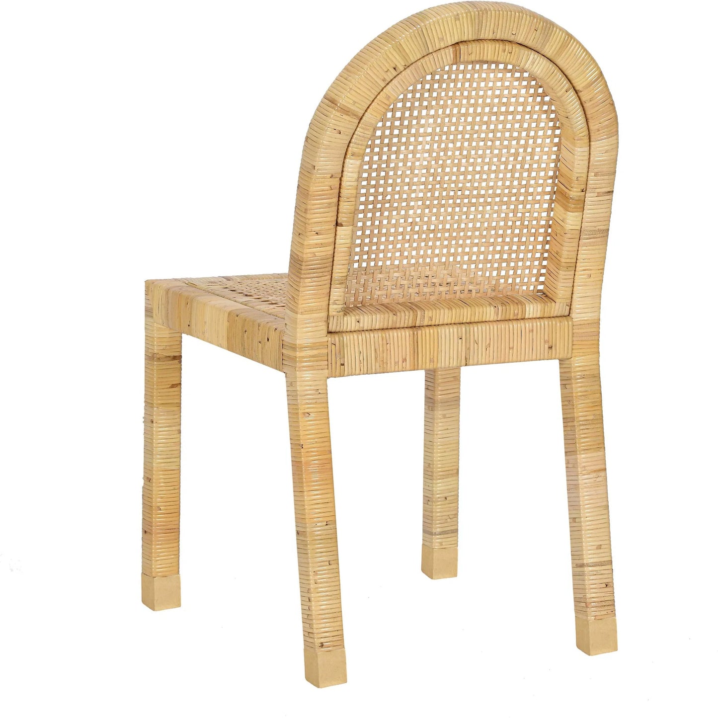 006 SI-2439896 | Additional Silo | Amara Linen Arched Dining Chair by TOV Furniture in cream, natural. Made from brass, linen, rattan, wood in a rustic style.
