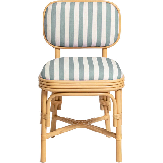 001 SI-2532645 | Primary Silo | Dorine Striped Performance Linen Dining Chair by TOV Furniture. Made from fabric, rattan in a unique style.