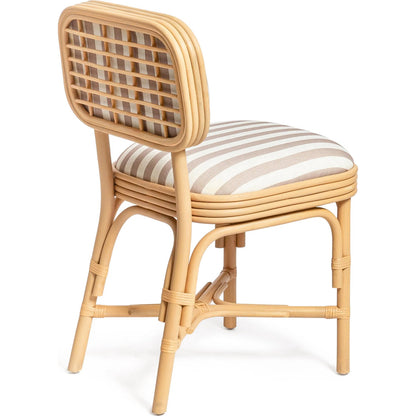 Dorine Striped Performance Linen Dining Chair by TOV Furniture. Made from fabric, rattan in a unique style.