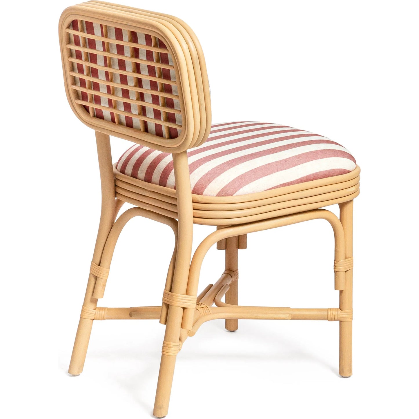 011 SI-2532647 | Additional Silo | Dorine Striped Performance Linen Dining Chair by TOV Furniture. Made from fabric, rattan in a unique style.