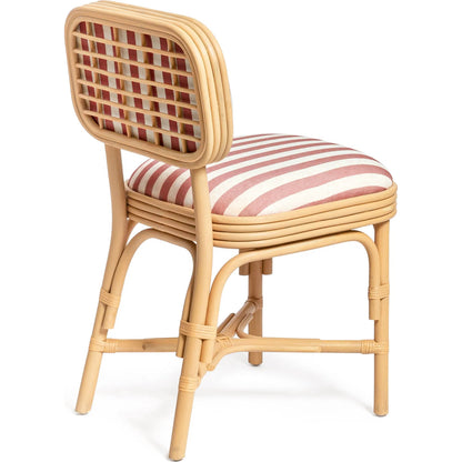 Dorine Striped Performance Linen Dining Chair by TOV Furniture. Made from fabric, rattan in a unique style.