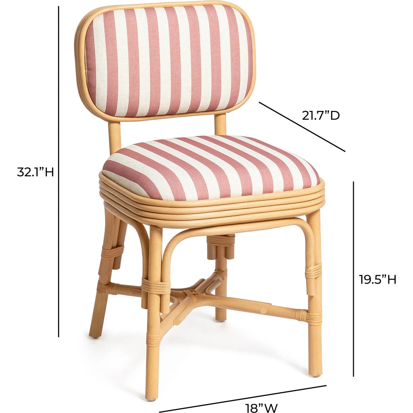 012 SI-2532647 | Additional Silo | Dorine Striped Performance Linen Dining Chair by TOV Furniture. Made from fabric, rattan in a unique style.