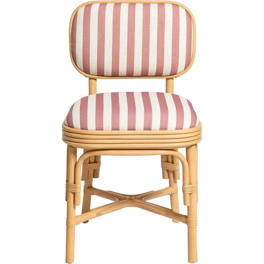 Dorine Striped Performance Linen Dining Chair by TOV Furniture. Made from fabric, rattan in a unique style.