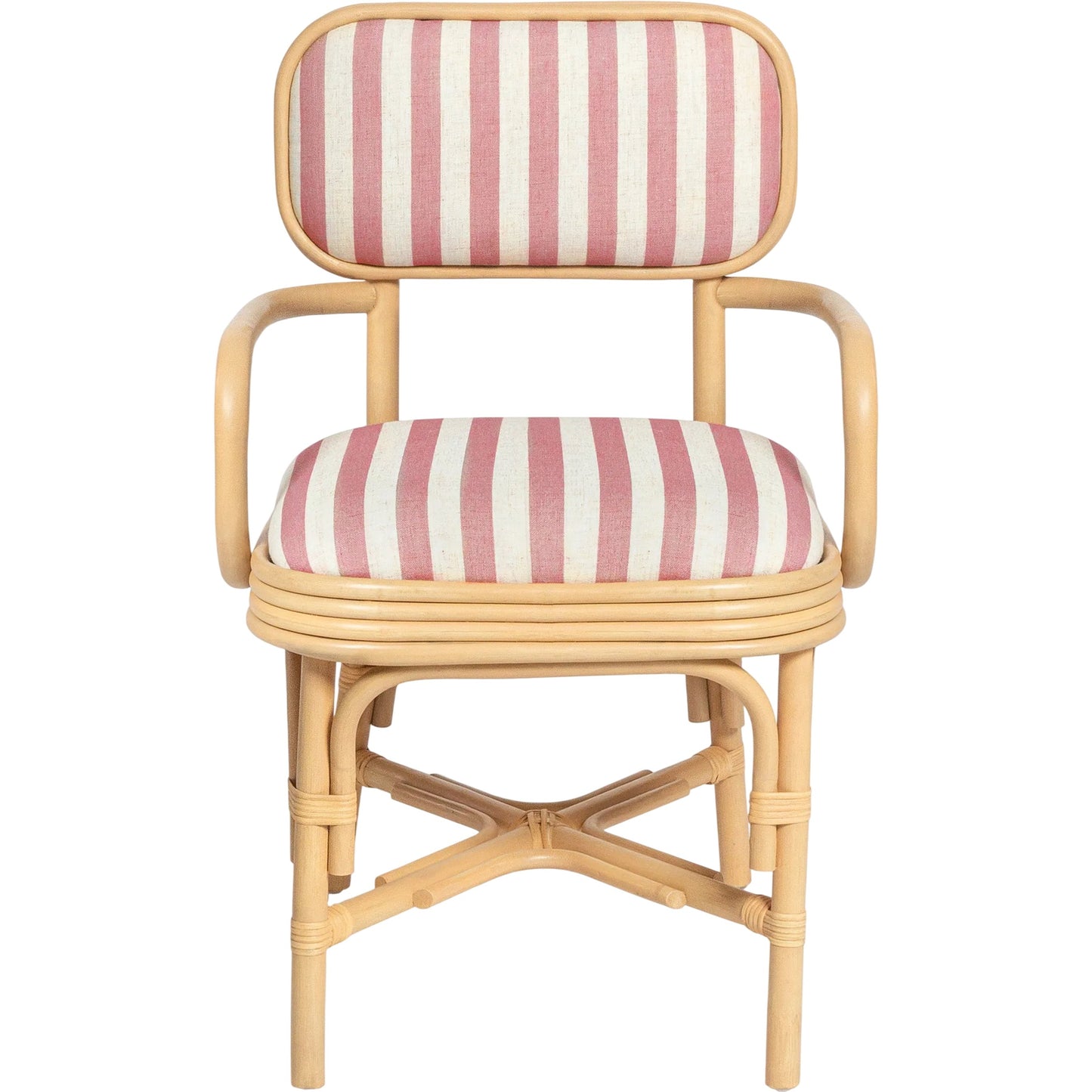 003 SI-2532644 | Primary Silo | Dorine Striped Performance Linen Dining Armchair by TOV Furniture. Made from fabric, rattan in a unique style.
