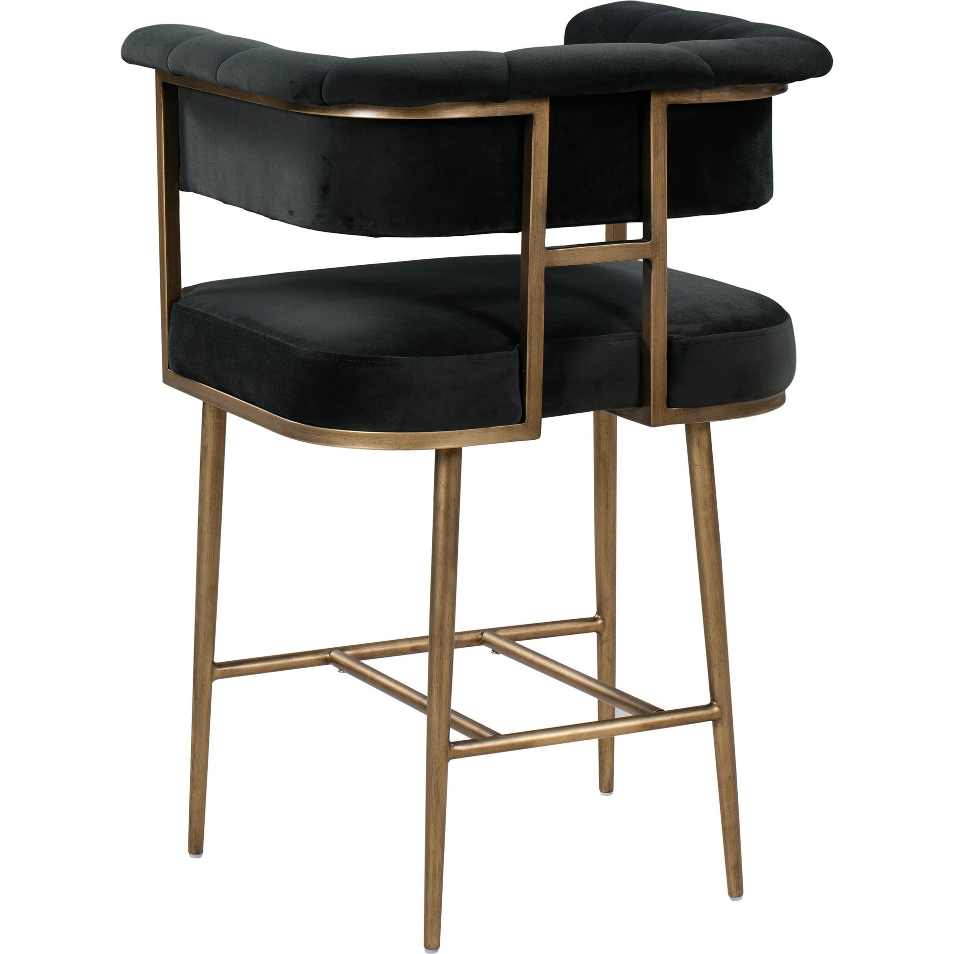 Astrid Counter Stool by TOV Furniture in blush. Made from velvet in a modern style.