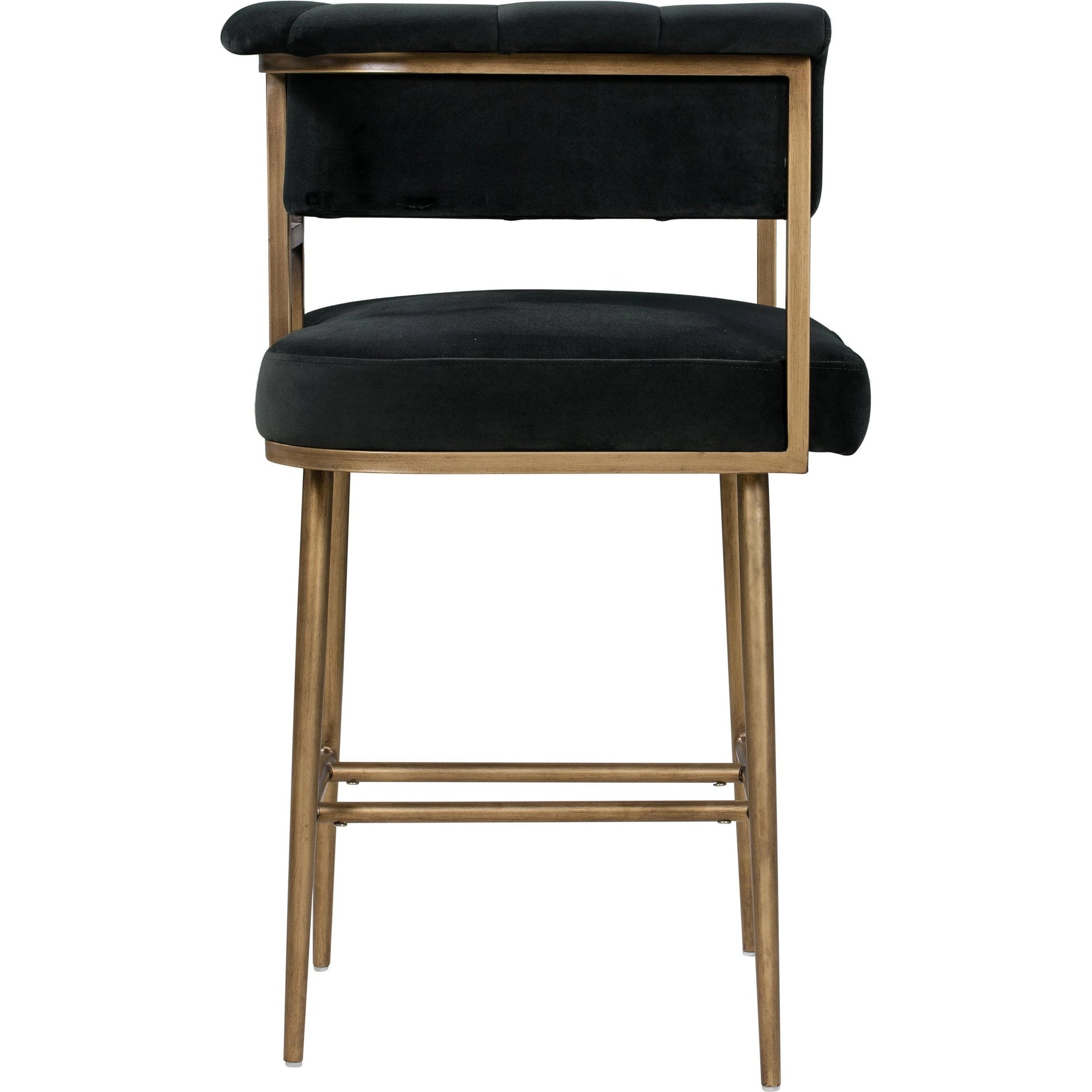 Astrid Counter Stool by TOV Furniture in blush. Made from velvet in a modern style.