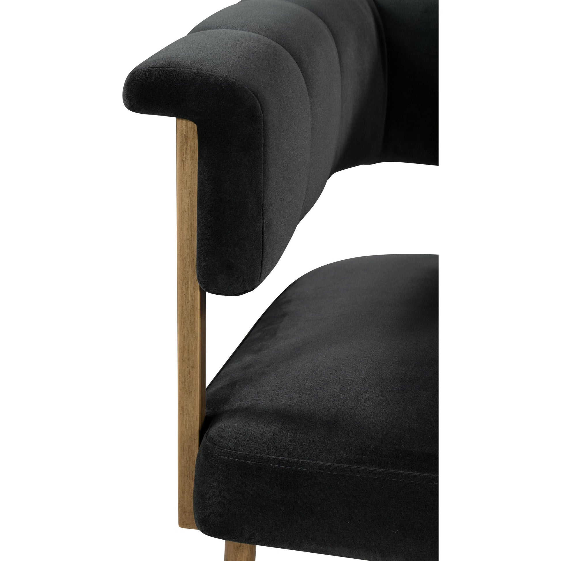 Astrid Counter Stool by TOV Furniture in blush. Made from velvet in a modern style.