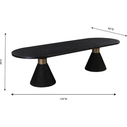 Rishi Table by TOV Furniture. Made from acacia in a modern style.