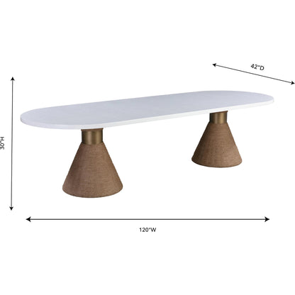 Rishi Table by TOV Furniture. Made from acacia in a modern style.