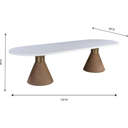 Rishi Table by TOV Furniture. Made from acacia in a modern style.