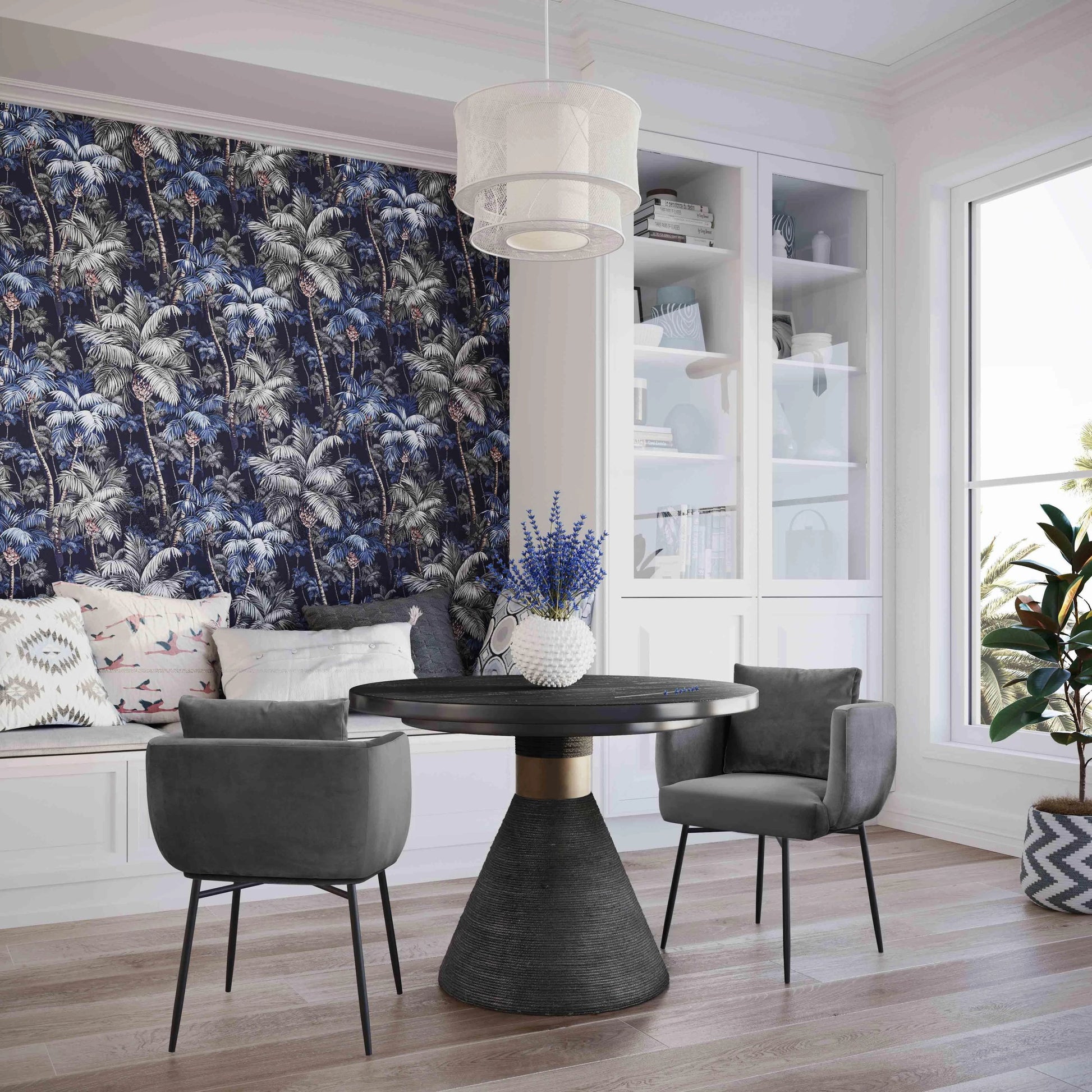 Rishi Round Table by TOV Furniture. Made from acacia in a modern style.