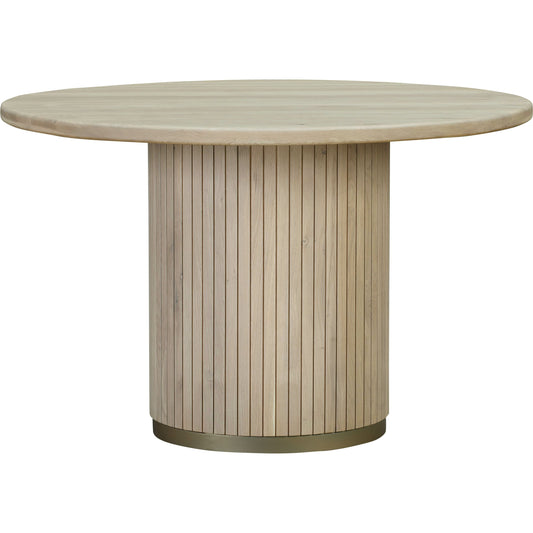 Chelsea Oak Round Dining Table by TOV Furniture in natural oak. Made from ash, mdf veneer in a cottage & farmhouse style.