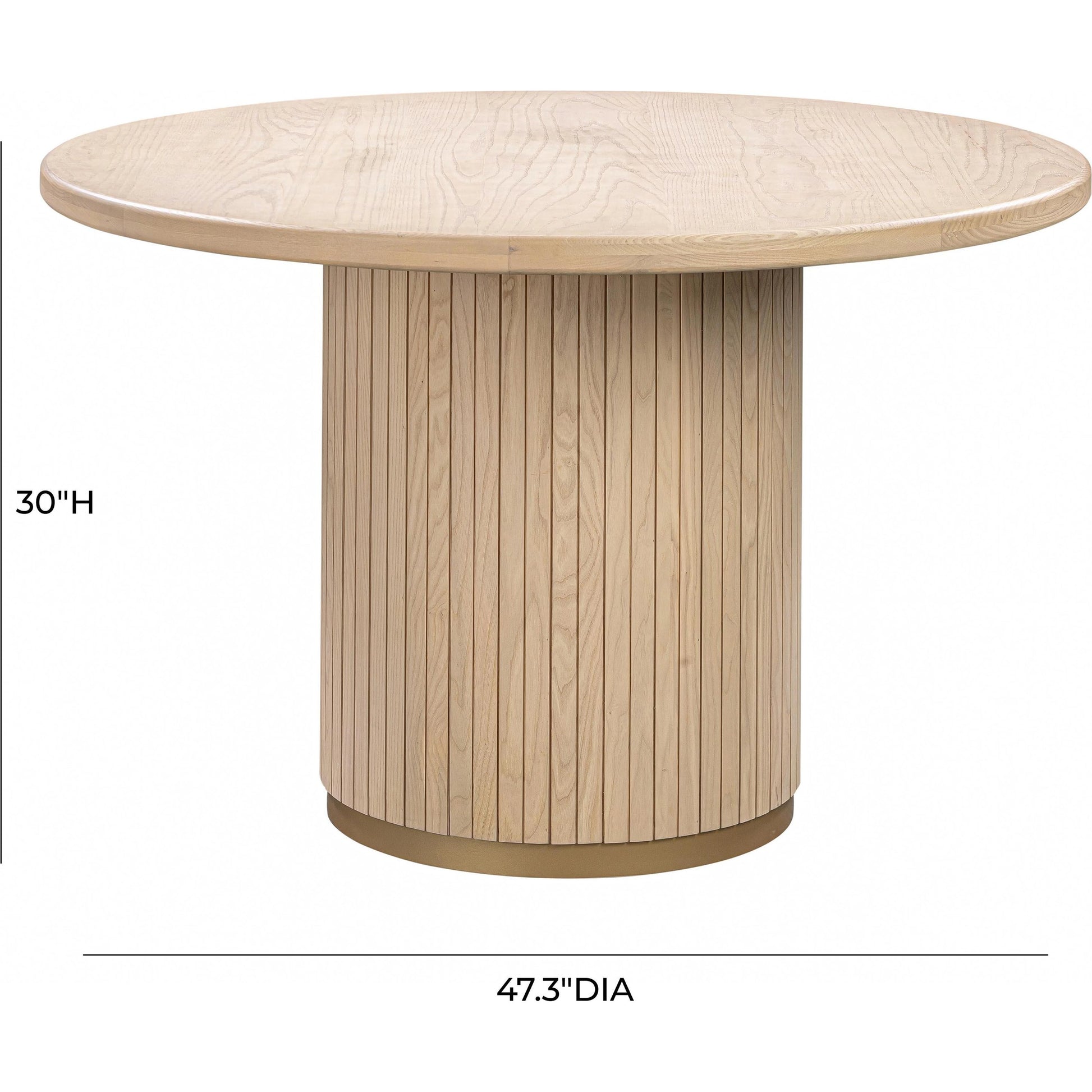 Chelsea Oak Round Dining Table by TOV Furniture in natural oak. Made from ash, mdf veneer in a cottage & farmhouse style.