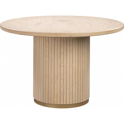 Chelsea Oak Round Dining Table by TOV Furniture in natural oak. Made from ash, mdf veneer in a cottage & farmhouse style.