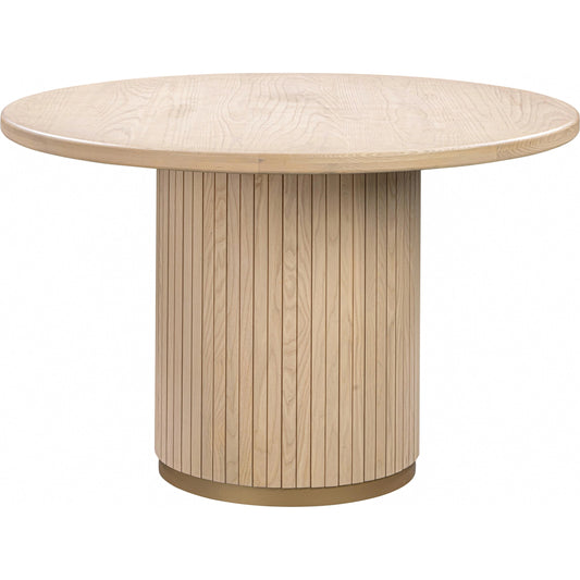 Chelsea Oak Round Dining Table by TOV Furniture in natural oak. Made from ash, mdf veneer in a cottage & farmhouse style.