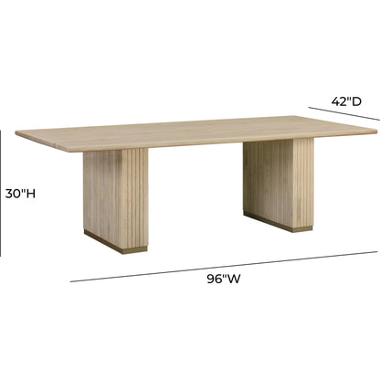 Chelsea Oak Rectangular Dining Table by TOV Furniture in natural oak. Made from ash, mdf veneer in a cottage & farmhouse style.