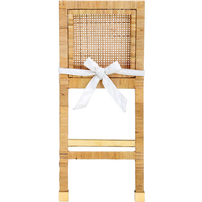 Amara Rattan Counter Stool by TOV Furniture in natural. Made from fabric, rattan veneer, wood in a cottage & farmhouse style.