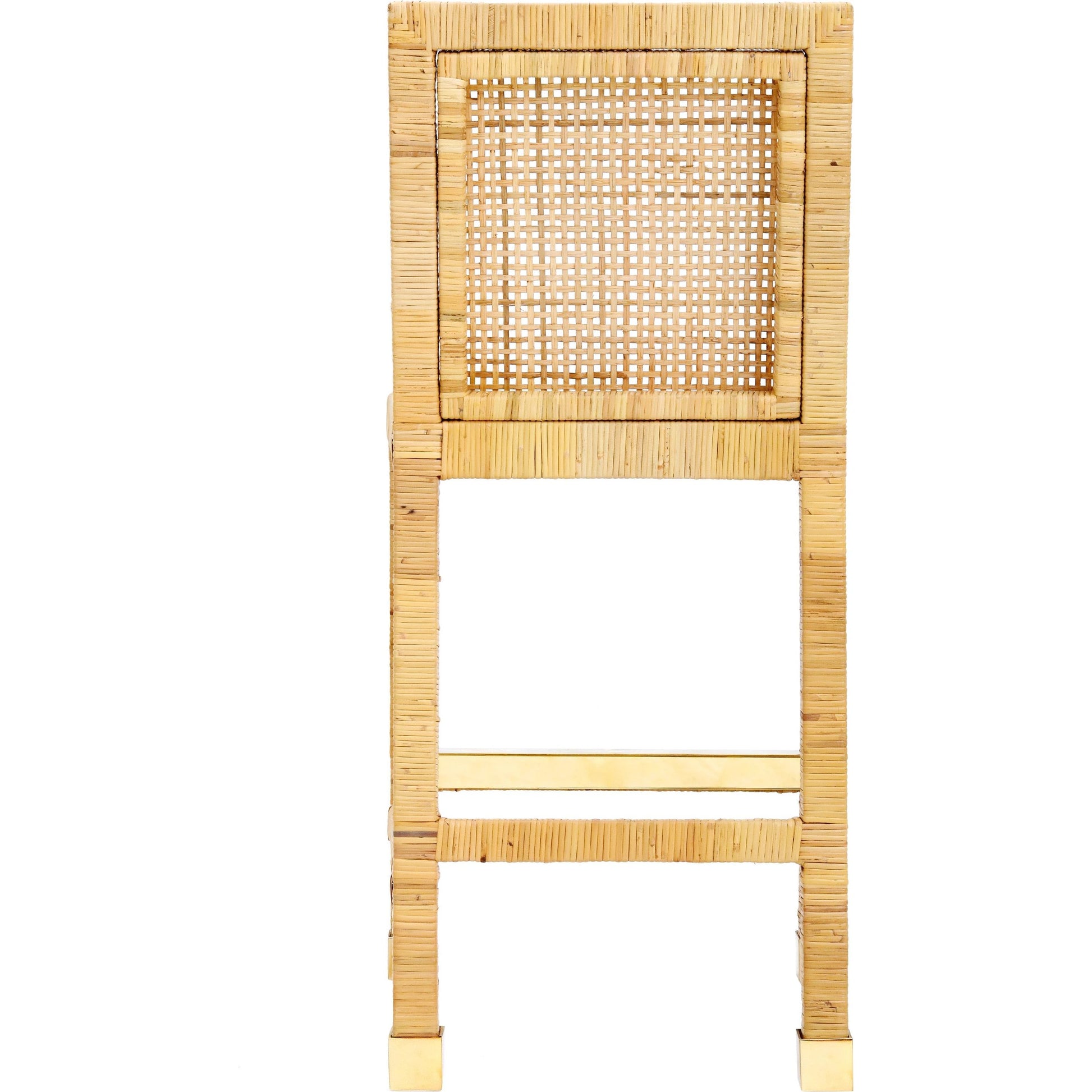 Amara Rattan Counter Stool by TOV Furniture in natural. Made from fabric, rattan veneer, wood in a cottage & farmhouse style.