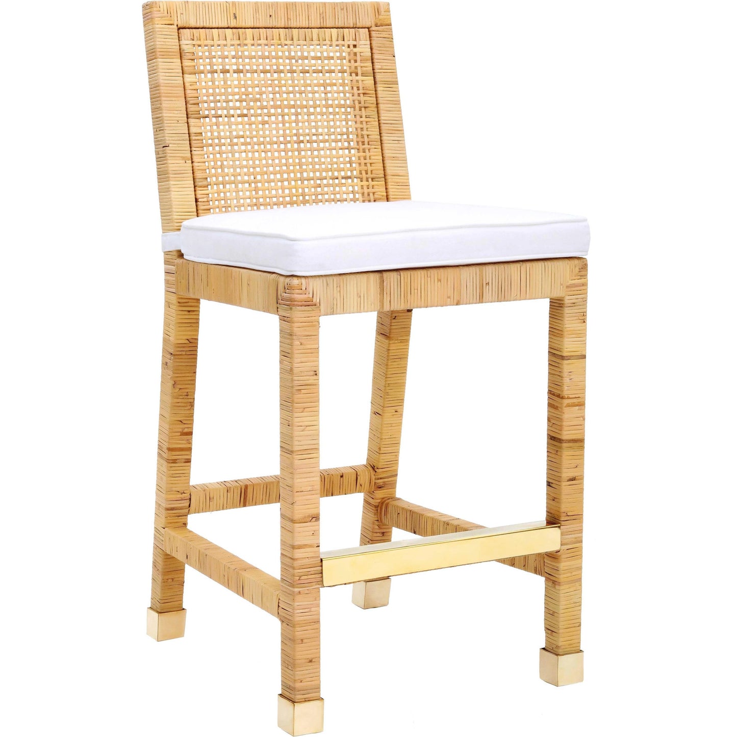 001 SI-1984131 | Primary Silo | Amara Rattan Counter Stool by TOV Furniture in natural. Made from fabric, rattan veneer, wood in a cottage & farmhouse style.
