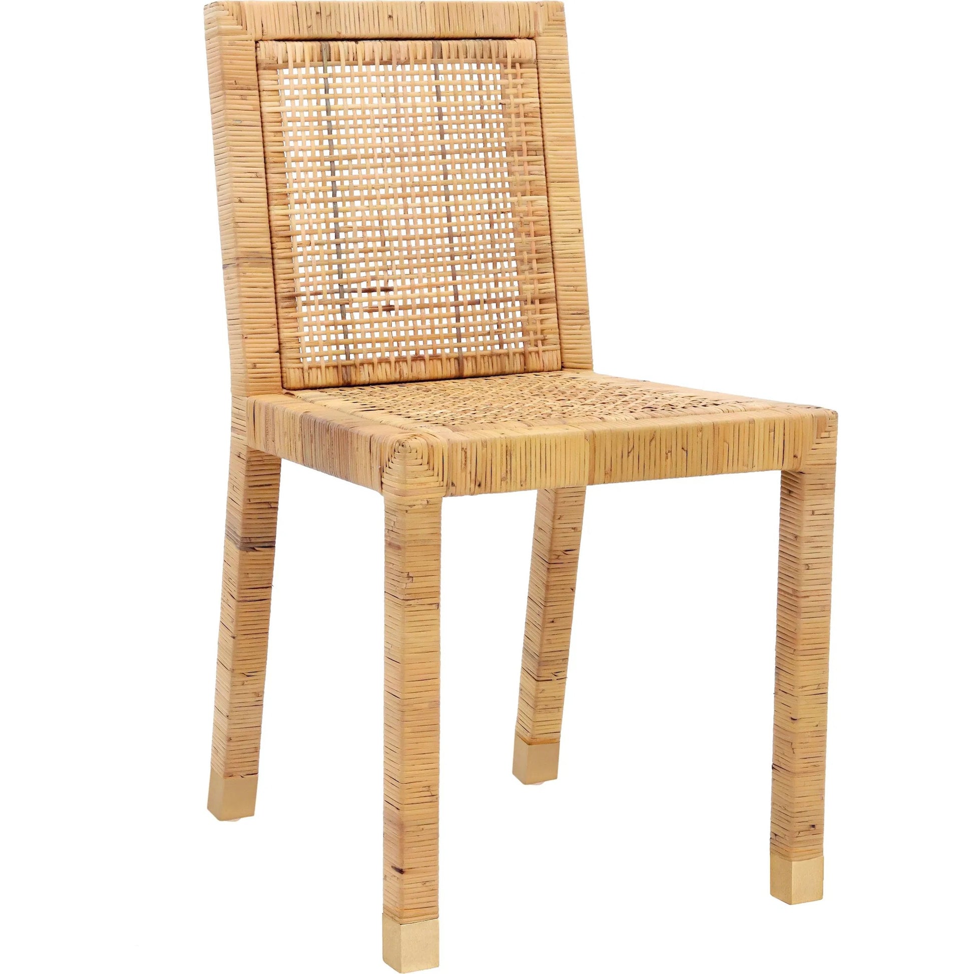 Amara Rattan Dining Chair by TOV Furniture in natural. Made from fabric, rattan veneer, wood in a cottage & farmhouse style.
