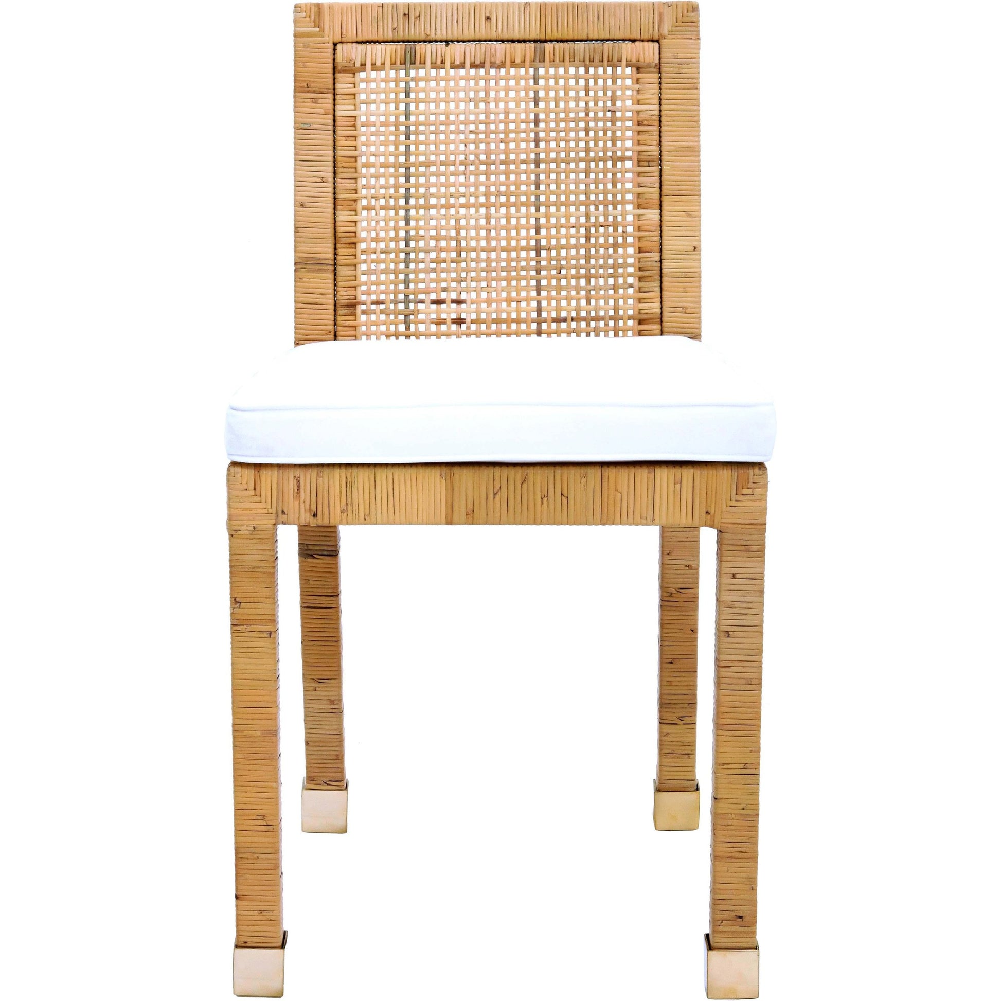 Amara Rattan Dining Chair by TOV Furniture in natural. Made from fabric, rattan veneer, wood in a cottage & farmhouse style.