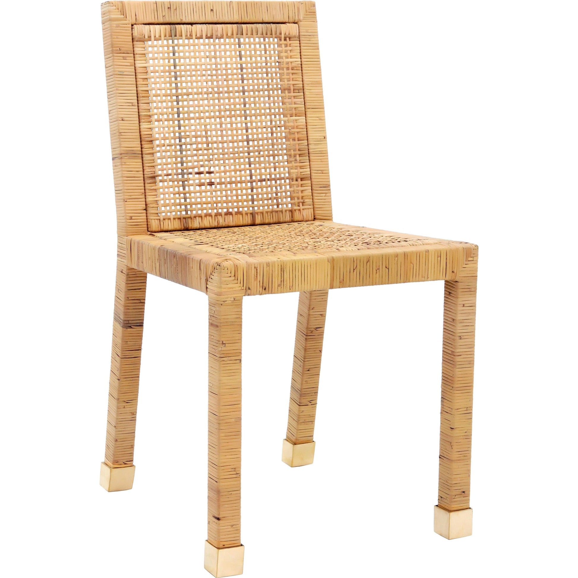 Amara Rattan Dining Chair by TOV Furniture in natural. Made from fabric, rattan veneer, wood in a cottage & farmhouse style.