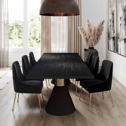 Rishi Dining Table by TOV Furniture. Made from acacia, iron, mdf veneer, rope in a modern style.