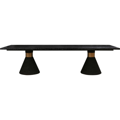 Rishi Dining Table by TOV Furniture. Made from acacia, iron, mdf veneer, rope in a modern style.