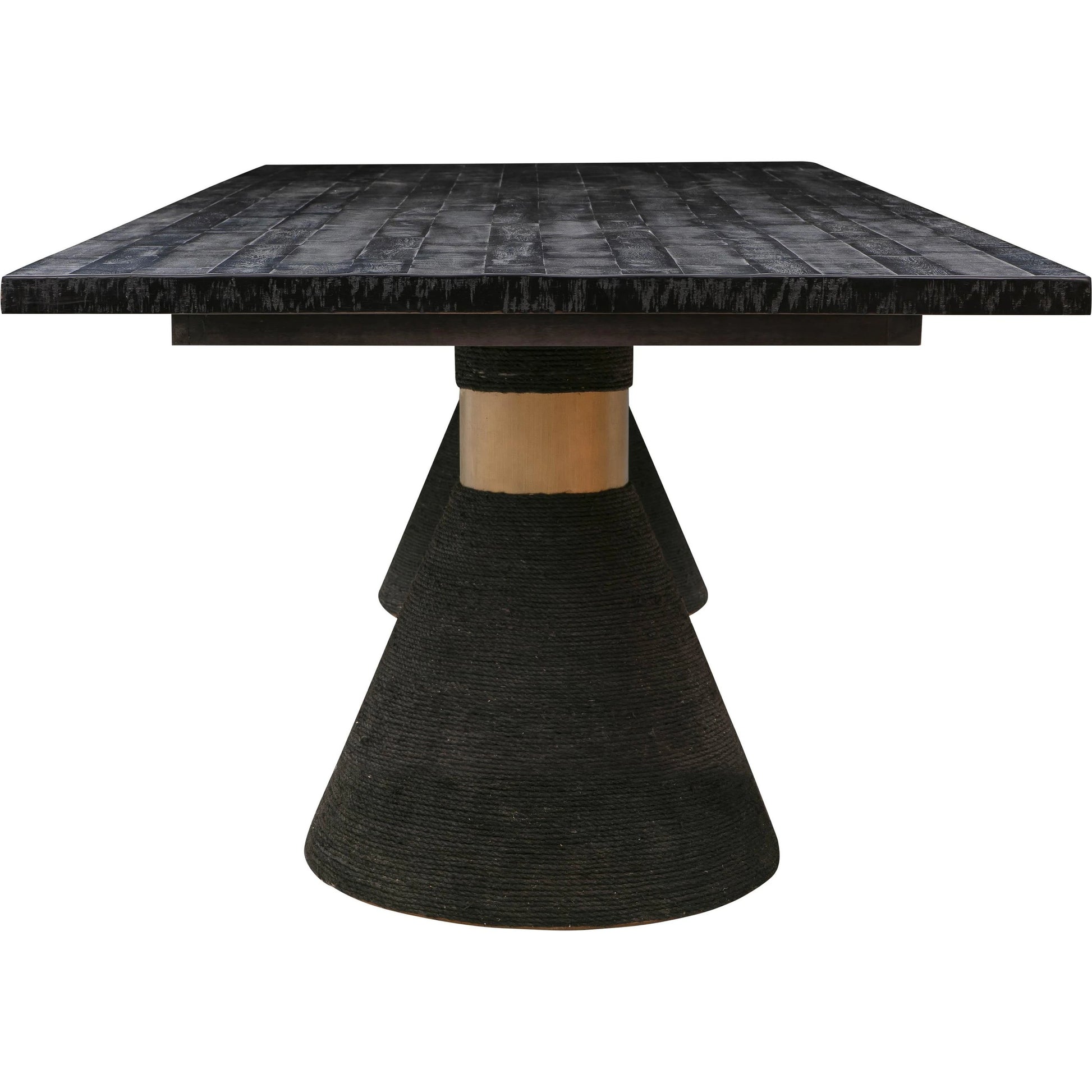 Rishi Dining Table by TOV Furniture. Made from acacia, iron, mdf veneer, rope in a modern style.