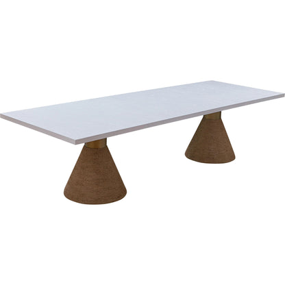 Rishi Dining Table by TOV Furniture. Made from acacia, iron, mdf veneer, rope in a modern style.