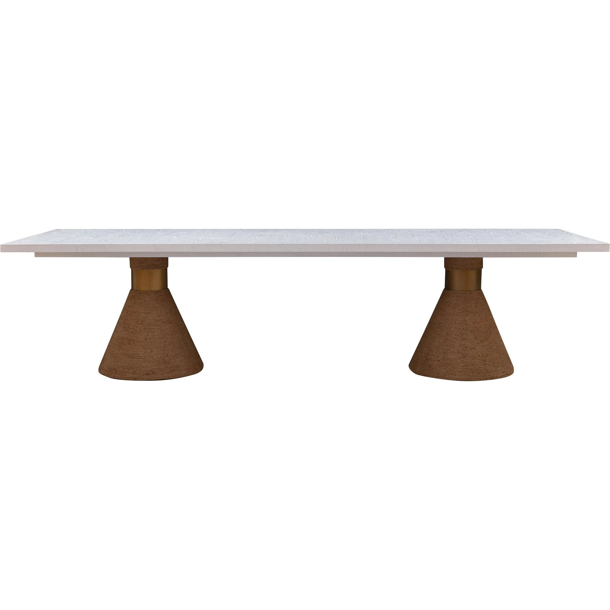 Rishi Dining Table by TOV Furniture. Made from acacia, iron, mdf veneer, rope in a modern style.