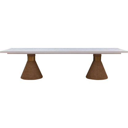 Rishi Dining Table by TOV Furniture. Made from acacia, iron, mdf veneer, rope in a modern style.