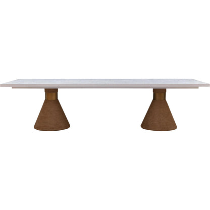 Rishi Dining Table by TOV Furniture. Made from acacia, iron, mdf veneer, rope in a modern style.