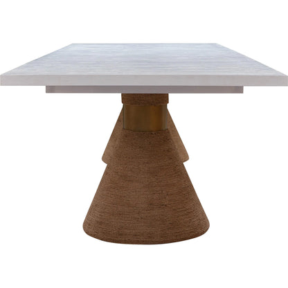 Rishi Dining Table by TOV Furniture. Made from acacia, iron, mdf veneer, rope in a modern style.