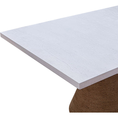 Rishi Dining Table by TOV Furniture. Made from acacia, iron, mdf veneer, rope in a modern style.