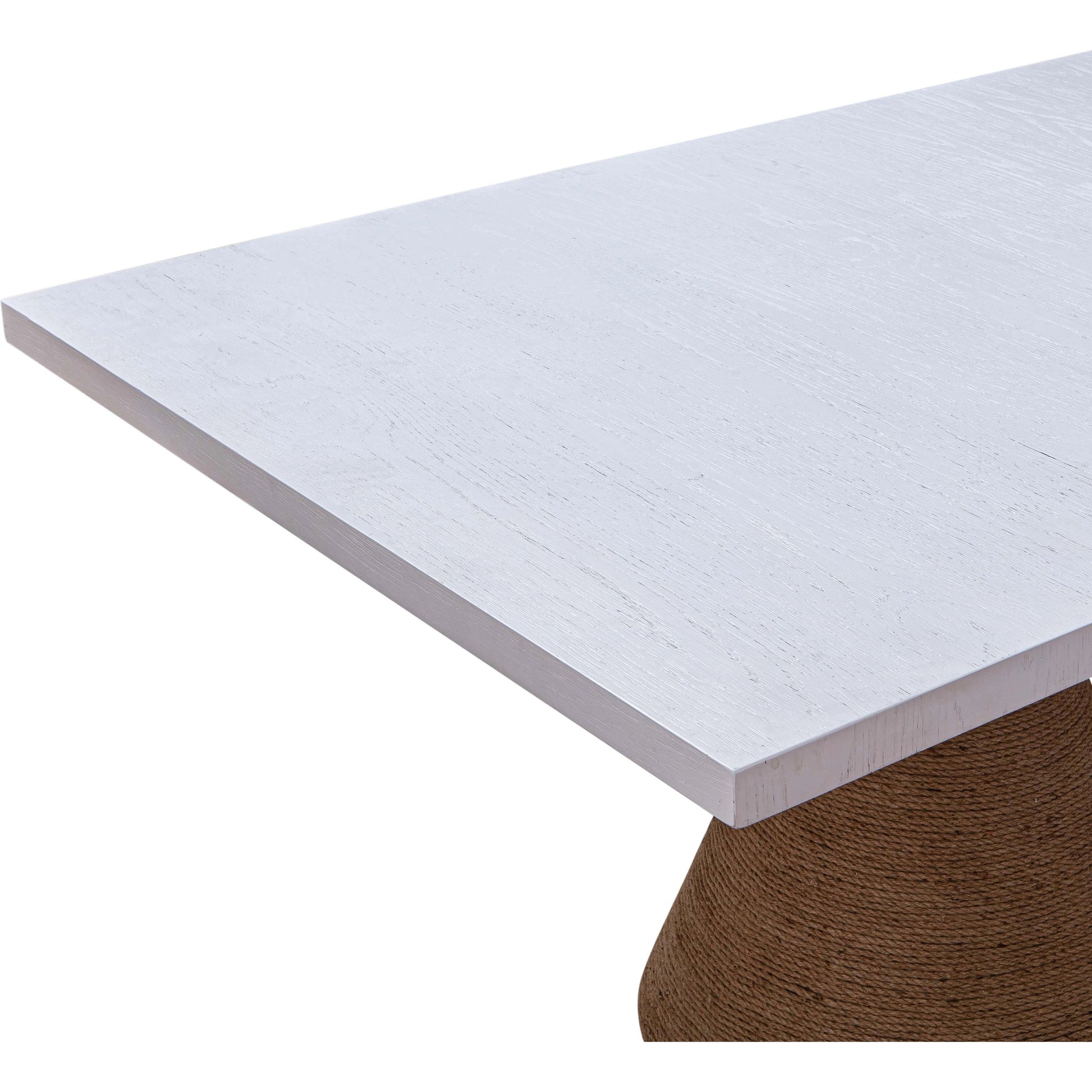 Rishi Dining Table by TOV Furniture. Made from acacia, iron, mdf veneer, rope in a modern style.