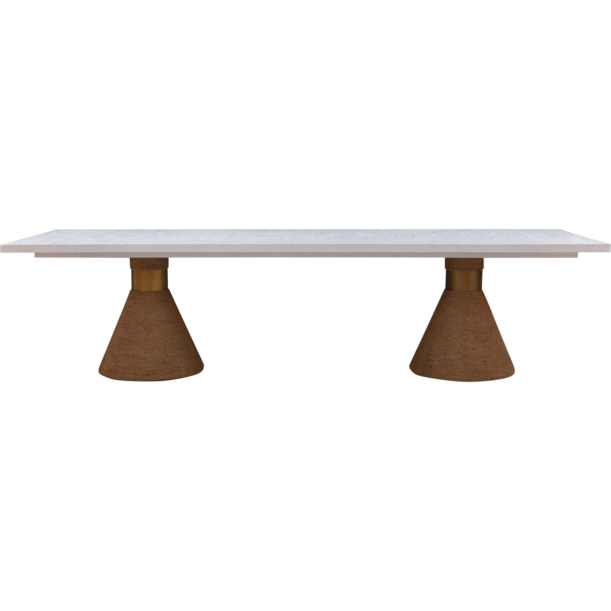 Rishi Dining Table by TOV Furniture. Made from acacia, iron, mdf veneer, rope in a modern style.
