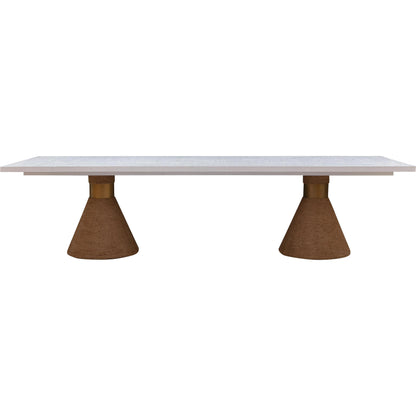 Rishi Dining Table by TOV Furniture. Made from acacia, iron, mdf veneer, rope in a modern style.