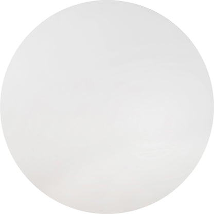 Kali Round Dining Table by TOV Furniture in white. Made from acacia, mdf veneer, metal in a modern style.