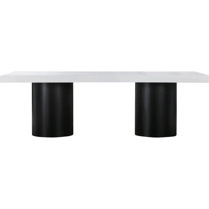 Nova Dining Table by TOV Furniture in black, white. Made from mdf in a modern style.