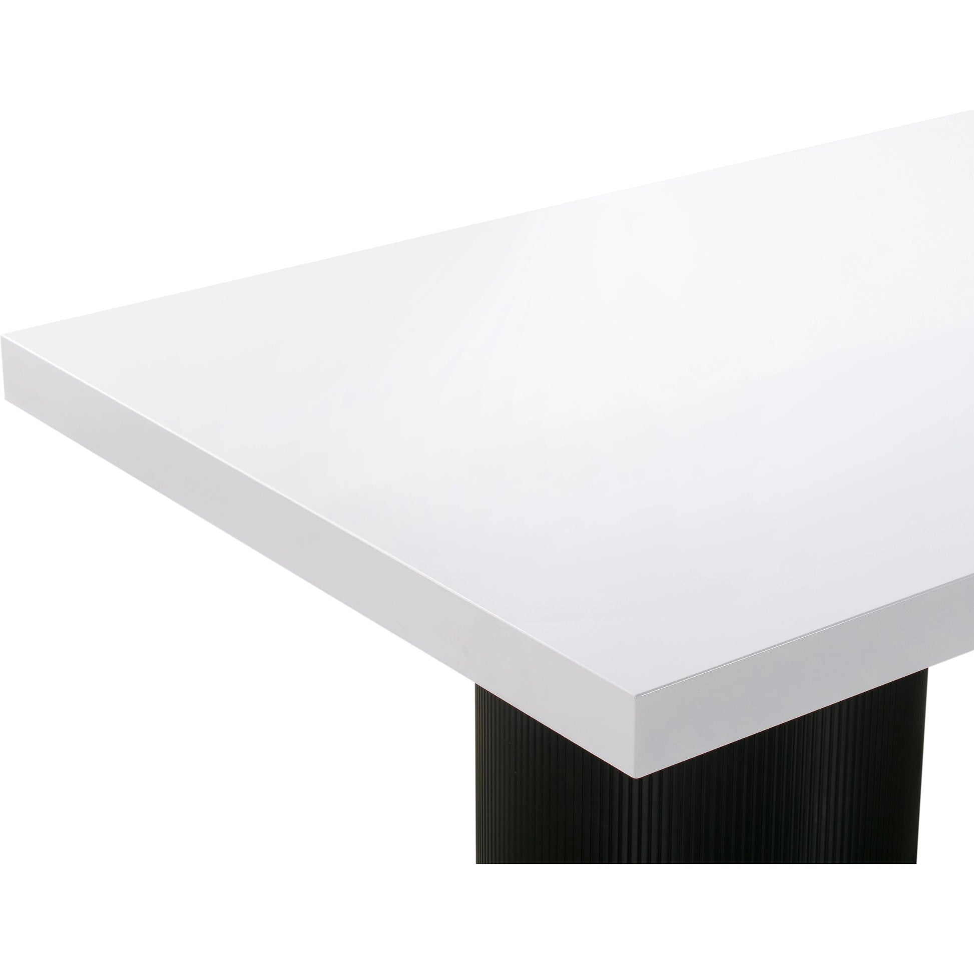 Nova Dining Table by TOV Furniture in black, white. Made from mdf in a modern style.
