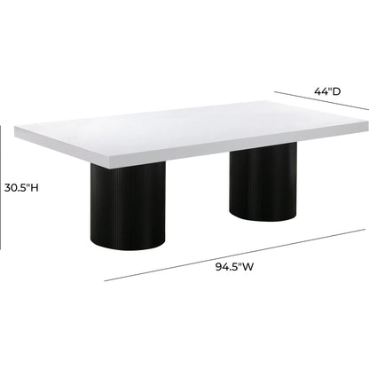 Nova Dining Table by TOV Furniture in black, white. Made from mdf in a modern style.