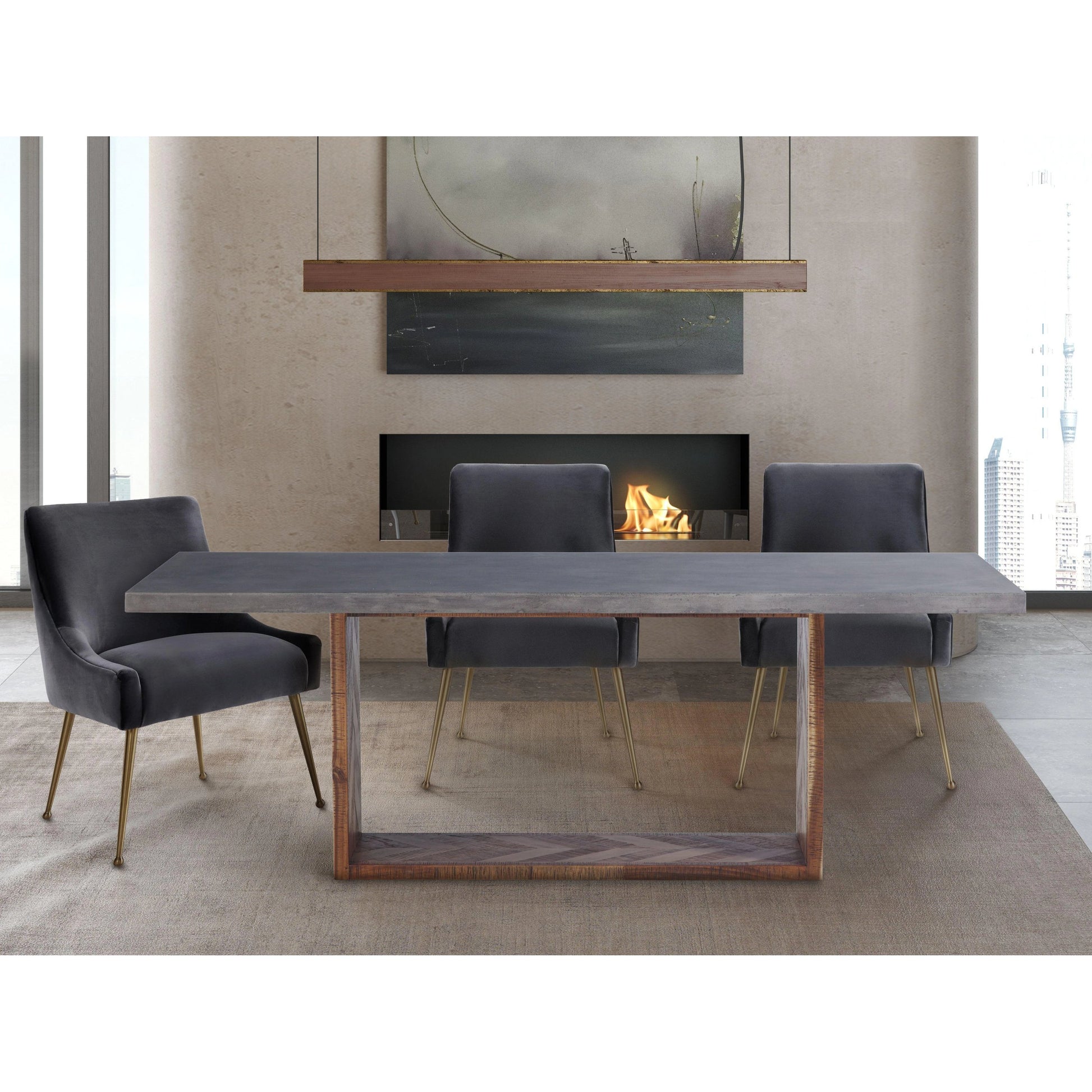 Beatrix Side Chair by TOV Furniture. Made from velvet in a modern style.