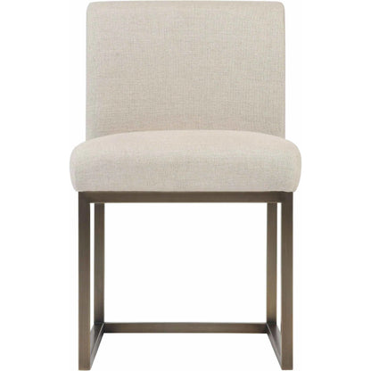 Haute Linen Chair by TOV Furniture in beige. Made from linen in a modern style.