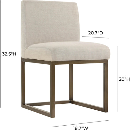 Haute Linen Chair by TOV Furniture in beige. Made from linen in a modern style.