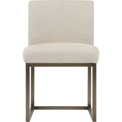 Haute Linen Chair by TOV Furniture in beige. Made from linen in a modern style.