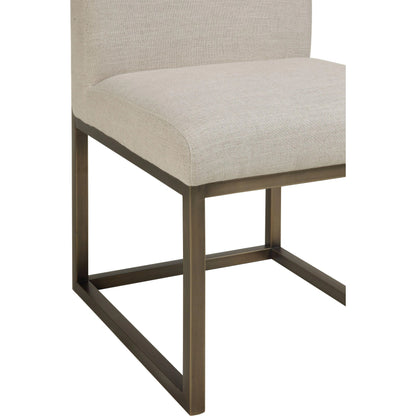 Haute Linen Chair by TOV Furniture in beige. Made from linen in a modern style.