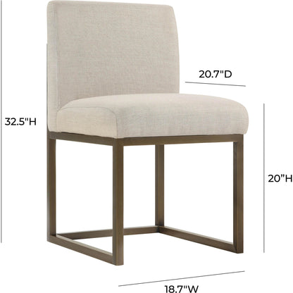 Haute Linen Chair by TOV Furniture in beige. Made from linen in a modern style.